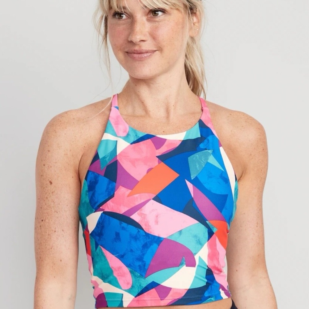 OLD NAVY Light Support Longline Sports Bra Womens